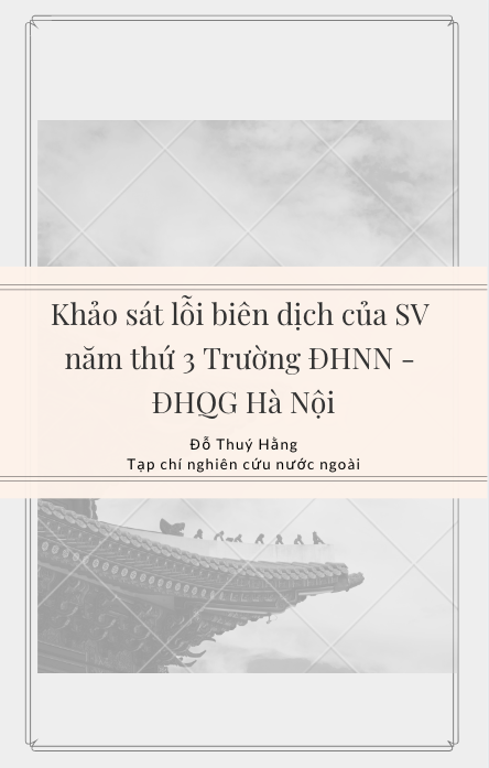 Khảo sát lỗi biên dịch của SV năm thứ 3 Trường ĐHNN - ĐHQG Hà Nội - Đỗ Thuý Hằng